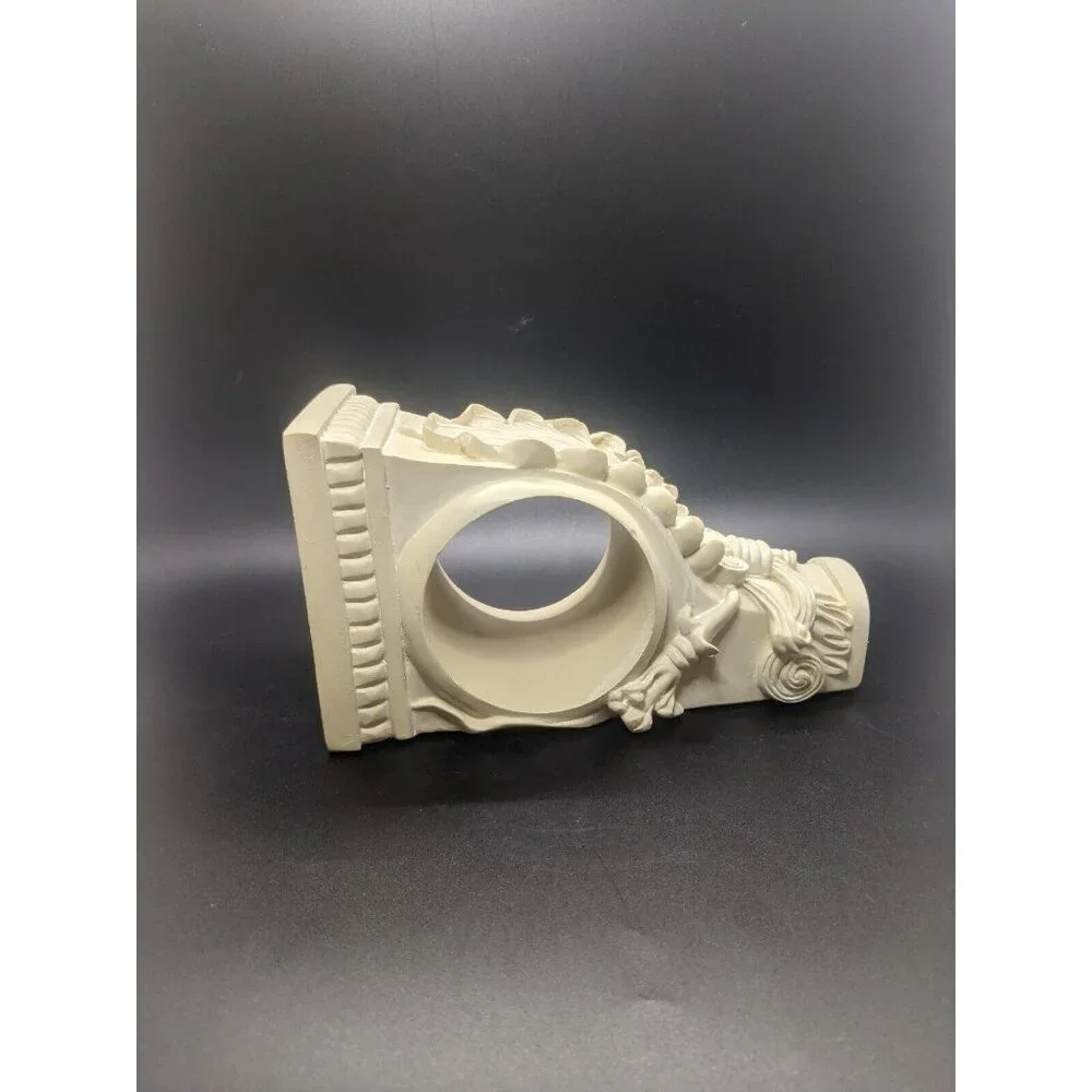 Pair Corbels for Curtain Rods or Scarf Ivory Resin Drapery Wall Sconce 7